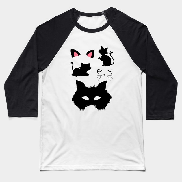 miaw Baseball T-Shirt by loulousworld